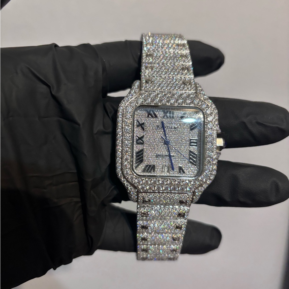 Silver Rhinestone Square Watch